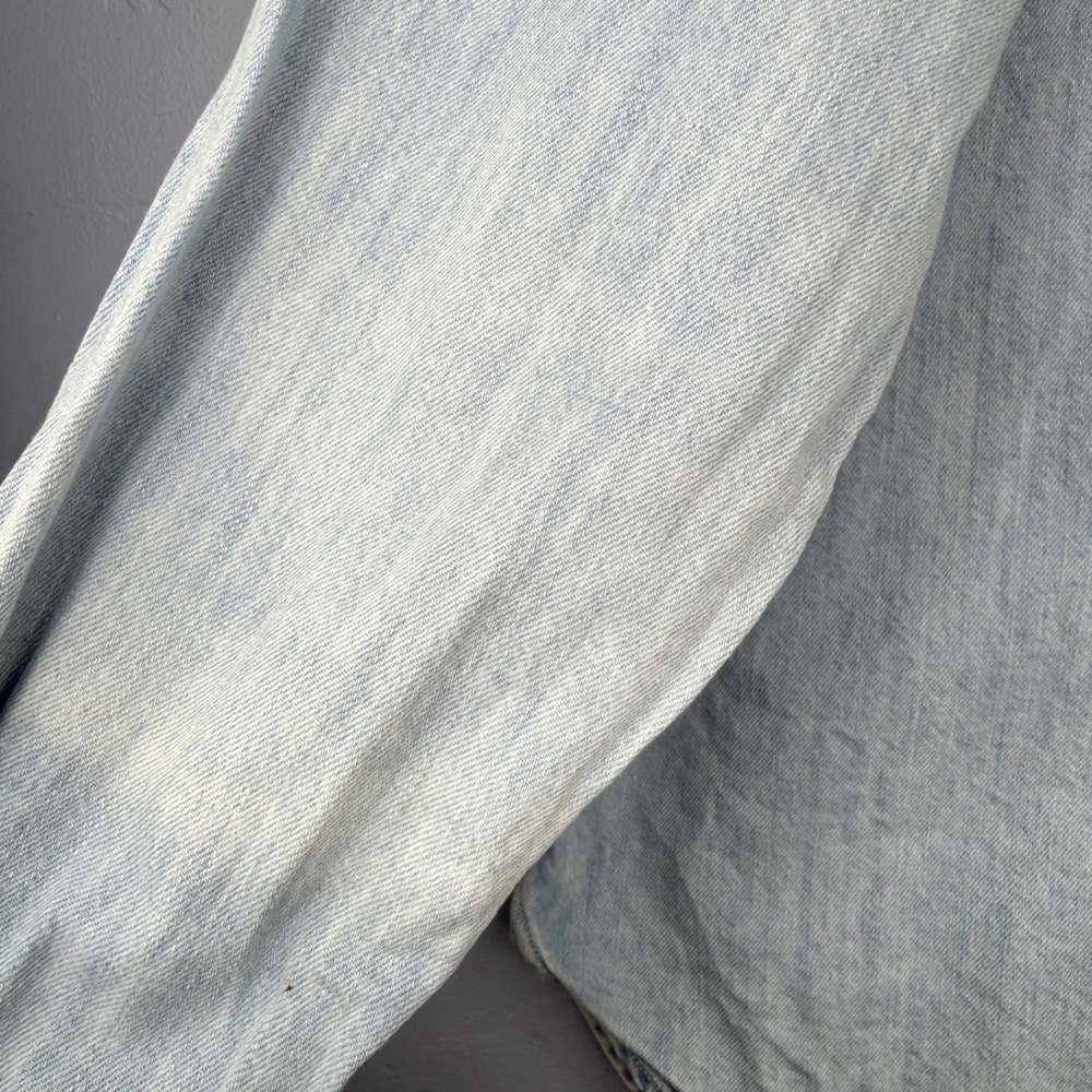 SEZANE Light Wash Denim Chambray Button Down Max Shirt Size 38 Medium - Picture 8 of 8